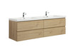 Alma-Pre 72″ Natual Oak Finish Mount Vanity With Integrated Sink