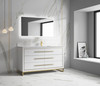 Alma Kathyia 60" Single Sink Vanity ,White Stone top with porcelain sink ,Brush Gold  Hardware