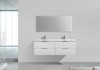 Themis 60″ Double Sink  Wall Mount Vanity With A Integrated Sink