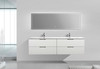Themis 72″ Double Sink Wall Mount Vanity With A Integrated Sink