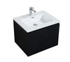 Alma-Moore 24″  Black Wall Mount Vanity With A Integrated White Sink