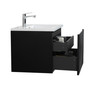 Alma-Moore 30″ Black Wall Mount Vanity With A Integrated White Sink