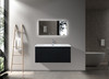 Alma-Moore 36″ Black Wall Mount Vanity With A Integrated White Sink