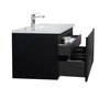 Alma-Moore 48″ Black Wall Mount Vanity With A Integrated White Sink