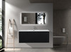 Alma-Moore 48″ Black Wall Mount Vanity With A Integrated White Sink