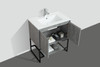 Allen 30 inch free standing vanity with a integrated white sink