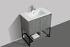 Allen 30 inch free standing vanity with a integrated white sink