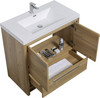 Alma Allier 36 inch Natual Oak Finish Vanity With White Sink 
