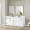 Givana 84" doubel sink Vanity with Milano White Stone Top and White Sink