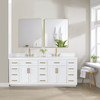 Givana 84" doubel sink Vanity with Milano White Stone Top and White Sink