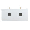 Givana 84" doubel sink Vanity with Milano White Stone Top and White Sink