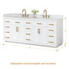 Givana 84" doubel sink Vanity with Milano White Stone Top and White Sink