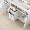 Givana 72" doubel sink Vanity with Milano White Stone Top and White Sink