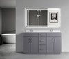 Alma Vivian 60" Double sink Vanity With Marble Stone Top / Gray Finish