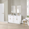 Givana 60" doubel sink Vanity with Milano White Stone Top and White Sink