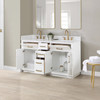 Givana 60" doubel sink Vanity with Milano White Stone Top and White Sink