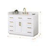 Givana 48" Vanity with Milano White Stone Top and White Sink