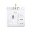 Givana 36" Vanity with Milano White Stone Top and White Sink