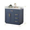 Givana 36" Vanity with Milano White Stone Top and White Sink