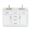 Givana 54" Vanity with Milano White Stone Top and White Sink