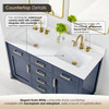 Givana 54" Vanity with Milano White Stone Top and White Sink