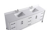 Alma Romio 84" Double sink Vanity With Marble Stone Top / White Finish