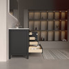 Alma Romio 60" Double sink Vanity With Quartz  / Dark espresoo