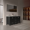 Alma Romio 60" Double sink Vanity With Quartz  / Dark espresoo