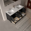 Alma Romio 60" Double sink Vanity With Quartz  / Dark espresoo