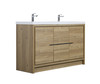 Alma Allier 60" Natural Oak Double Sink Vanity With A Integrated Sink