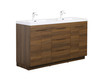 Combo 60 inch Double Free Standing Vanity With A Integrated Sink