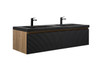 Alma-Edom 60 Inch Wall Mount Vanity With A Integrated Black Sink
