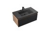 Edom 36'' Black Floating Vanity with Black integrated sink