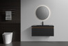 Edom 36'' Black Floating Vanity with Black integrated sink