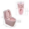 Alma Pink One-Piece Ceramic Toilet 1.1/1.6 GPF Dual Flush with Soft Close Seat
