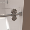Single Sliding 56-60" x 76" Frameless Shower Door with 3/8" Tempered Glass, Brushed Nickel