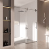 Single Sliding 56-60" x 76" Frameless Shower Door with 3/8" Tempered Glass, Brushed Nickel