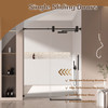 Single Sliding 56-60" x 76" Frameless Shower Door with 3/8" Tempered Glass, Matt Black