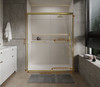 Aluminum Framed 56-60" x 72" Double Sliding Shower Door in Brushed Gold