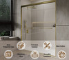 Aluminum Framed 56-60" x 72" Double Sliding Shower Door in Brushed Gold