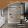 Aluminum Framed 56-60" x 72" Double Sliding Shower Door in Brushed Gold