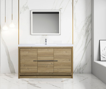 Alma-Allier 48" Natural Oak finish  Vanity With Integrated Sink Alma-Allier 48" Natural Oak finish  Vanity With Integrated Sink
