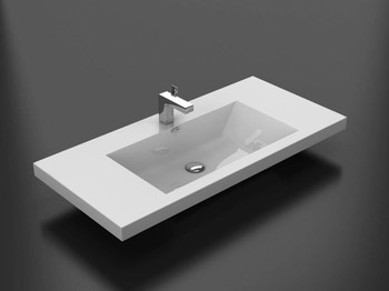 Alma 36 inch Integrated White Sink
