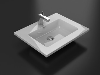 Themis 24 inch integrated white sink 