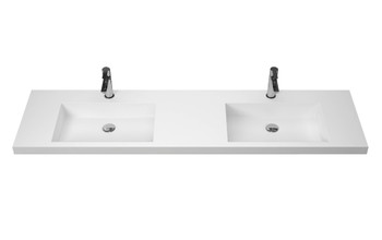 Themis 72 inch integrated Double white sink