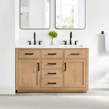 Givana 54" Vanity with Milano White Stone Top and White Sink