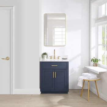 Givana 30" Vanity with Milano White Stone Top and White Sink