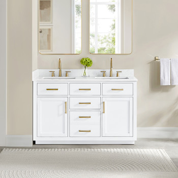 Givana 54" Vanity with Milano White Stone Top and White Sink