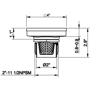 Alma Watercourse 4x4 Square Shower Drain / Black Finish