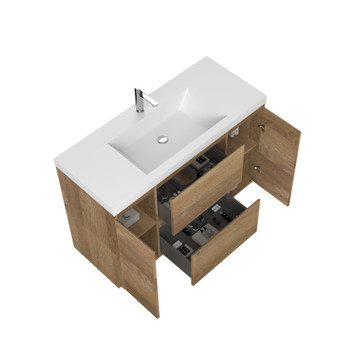 Edison 48" Free standing vanity with A integrated Top
